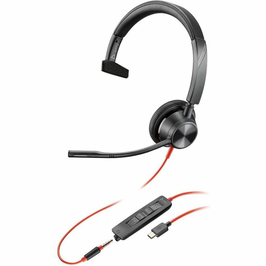 Poly Blackwire 3315 Headset with USB-C/A Adapter for Business Communications