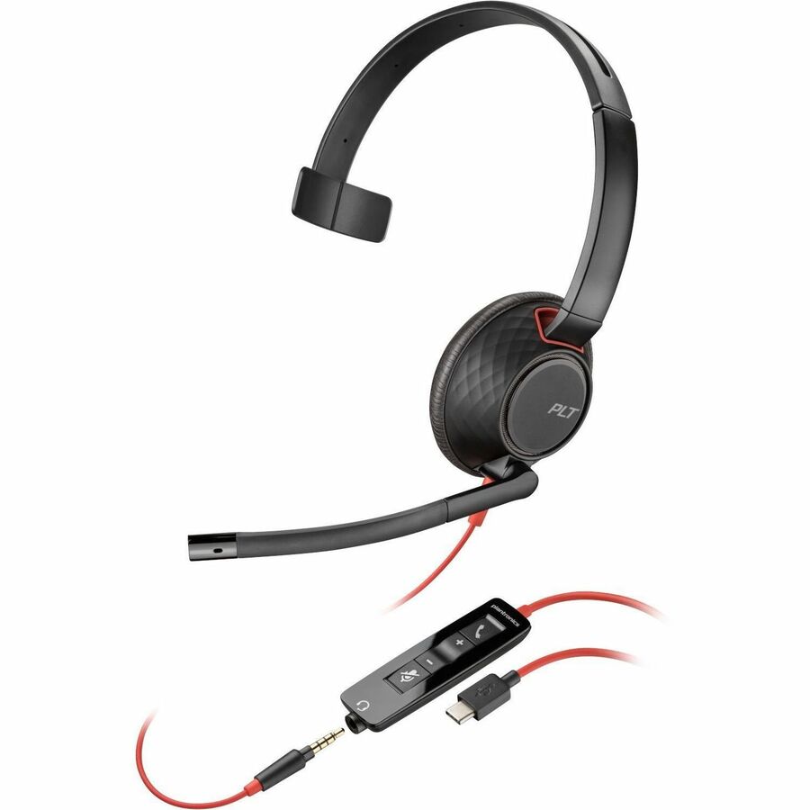 Poly Blackwire C5210 USB-C Monaural Headset with Inline Controls, TAA – 8M3W7AA#ABA