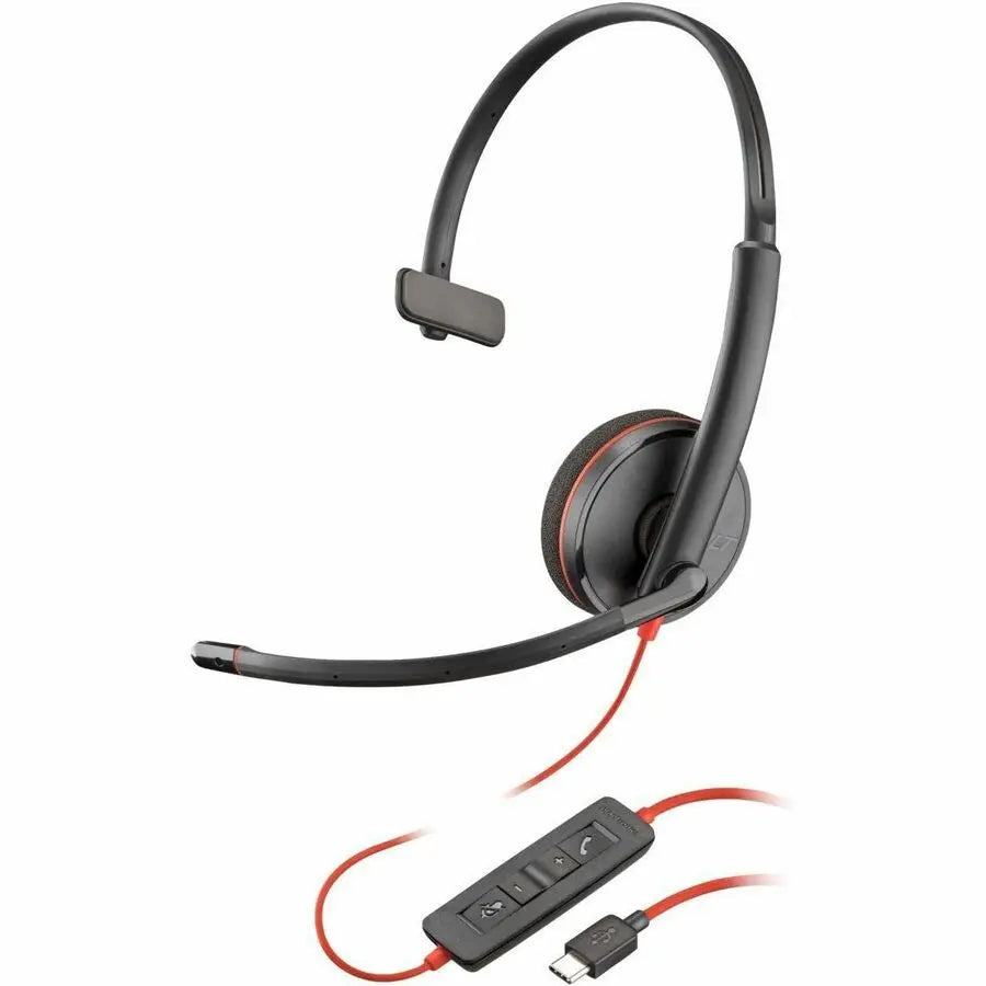 Poly Blackwire 3210 Monaural Headset with USB-C and USB-A Connectivity