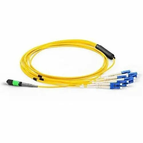Axiom MPO Female to 4 LC Singlemode 9/125 Fiber Breakout Cable, 2 meters – TAA Compliant, Yellow