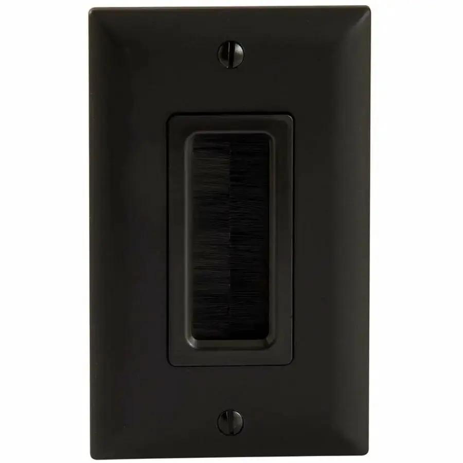 Legrand Group Sanus SA-IWCM1-B1 In-Wall Cable Management Brush Wall Plate - Black by Legrand Group