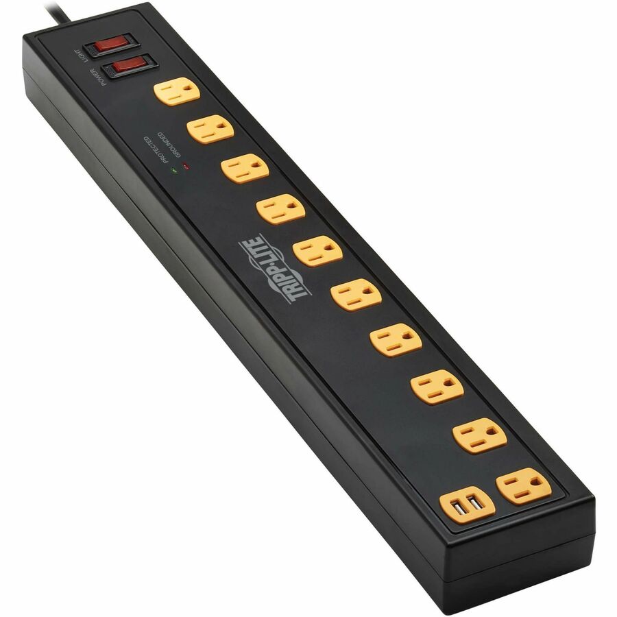 Eaton Corporation Tripp Lite Protect It! TLP1010USB 10-Outlet Surge Protector with Swivel Light Bars