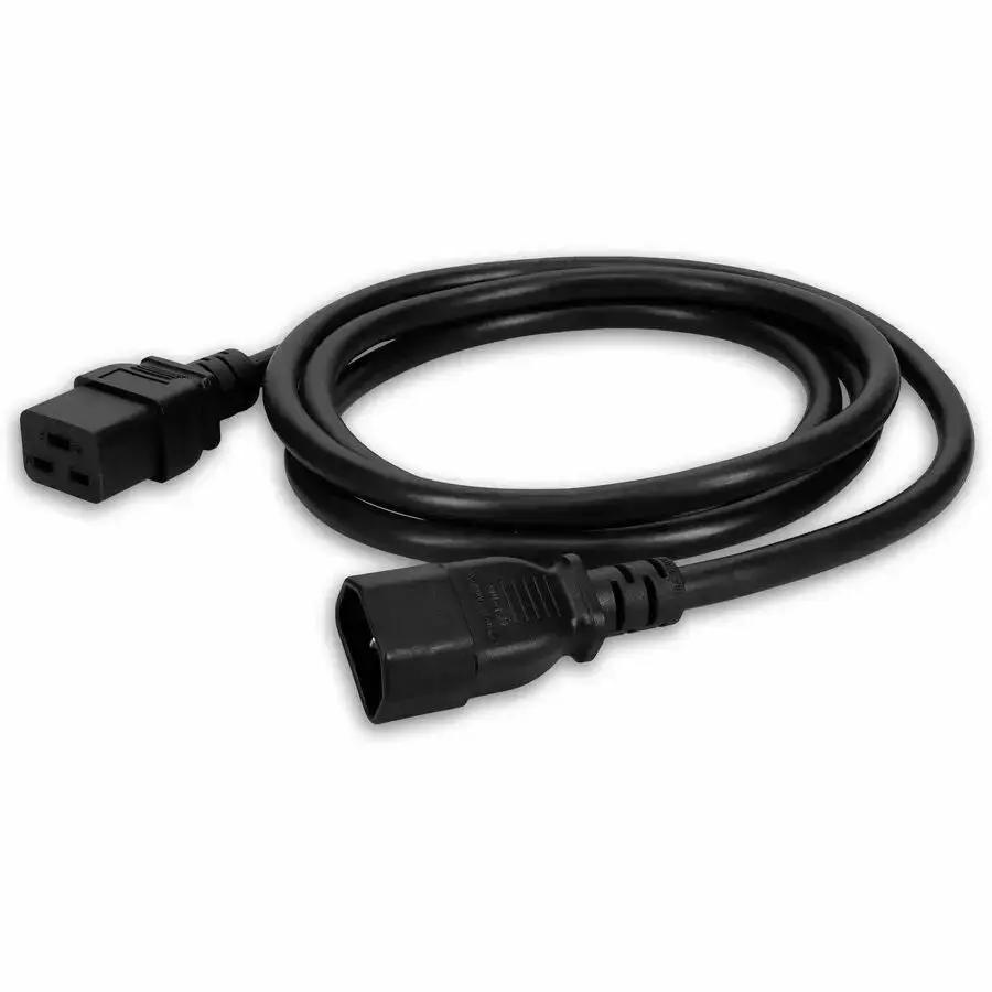 AddOn 3ft IEC C14 to IEC C19 Power Cable - 14 AWG 15A Black Computer Power Cord by ADDON