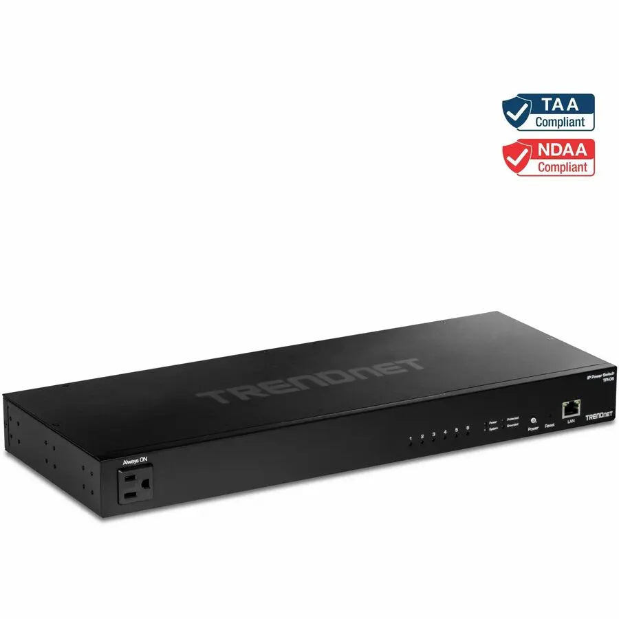 TRENDnet TPI-06 6-Outlet Managed Rackmount Power Distribution Unit for Server Racks and Cabinets