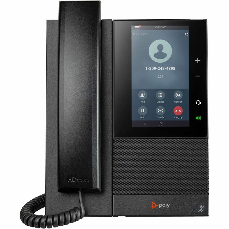 Poly CCX 505 Business Media Phone with Open SIP - Wall Mountable, Wi-Fi & Bluetooth, Black
