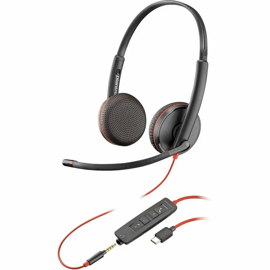 Poly Blackwire C3225 Stereo Headset with USB-C and USB-A Connectivity for Business
