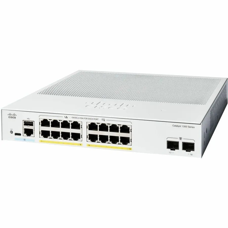 Cisco Catalyst C1300-16FP-2G Ethernet Switch – 16-Port Managed Gigabit Layer 3 Switch for Small to Medium Business Networks