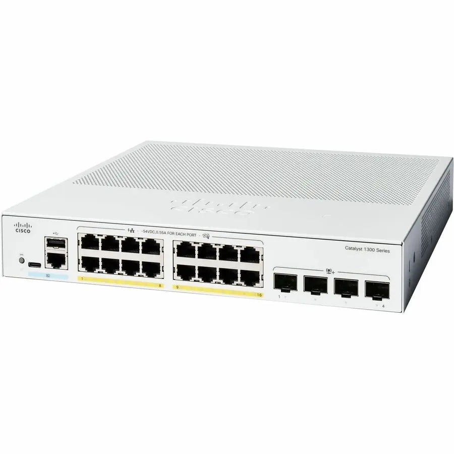 Cisco Catalyst C1300-16P-4X Ethernet Switch – 16-Port Layer 3 Gigabit Ethernet Managed Switch for Small to Medium Businesses