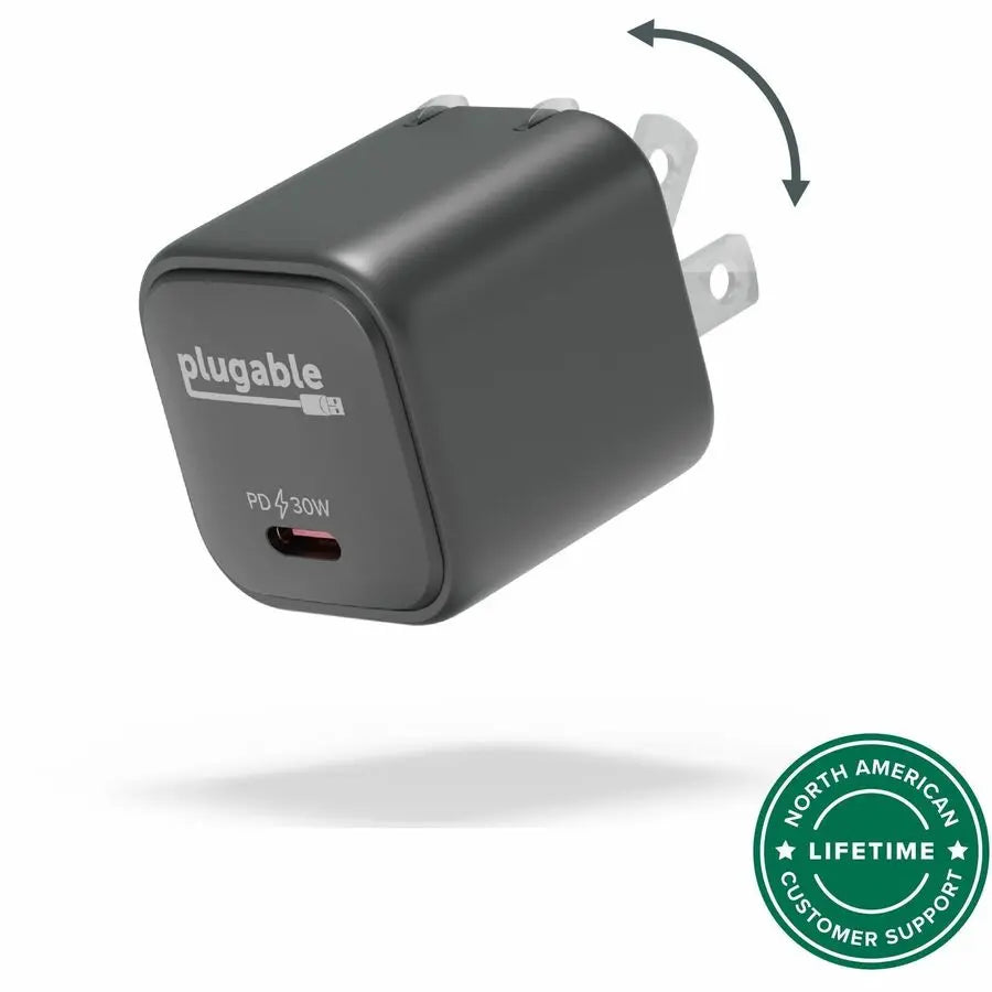 Plugable 30W USB-C GaN Charger - Fast Charging for iPhone, iPad, Galaxy & USB-C Devices