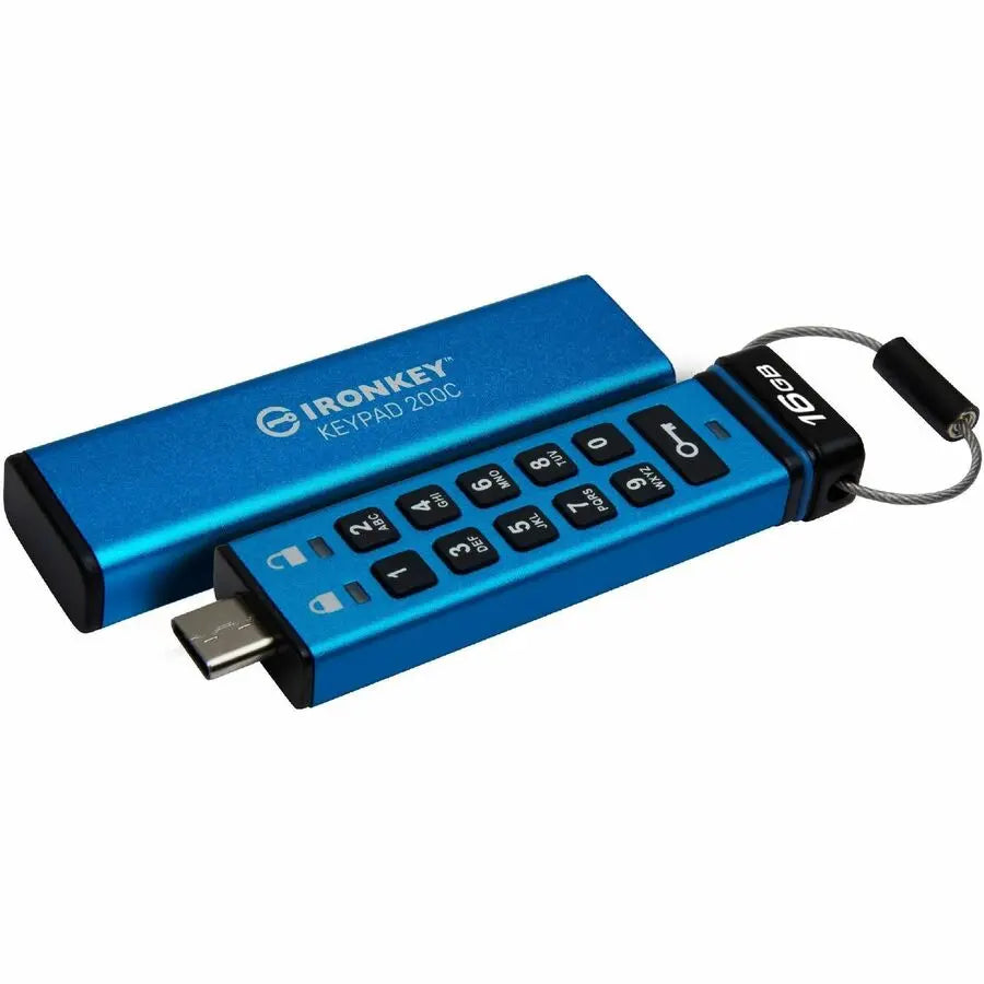 Kingston IronKey Keypad 200 Series 16GB USB 3.2 Type A/C Encrypted Flash Drive