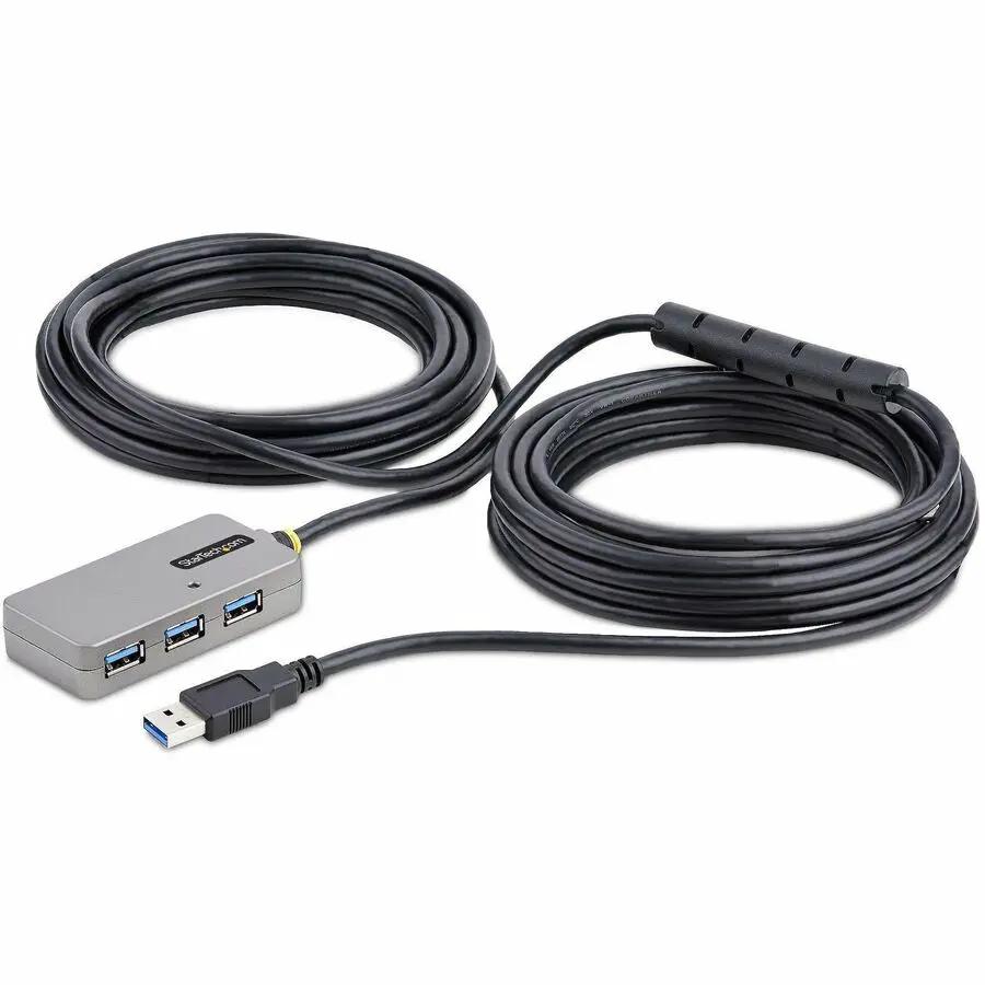 StarTech.com 33ft USB 3.2 Gen 1 Active Extension Cable with 4-Port USB Hub – 10 Meter USB Repeater with ESD Protection