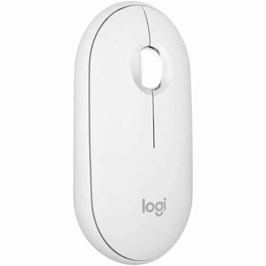 Logitech Pebble Mouse 2 M350s Slim Bluetooth Wireless Mouse, Portable, Customizable Button, Quiet Clicks, Tonal White
