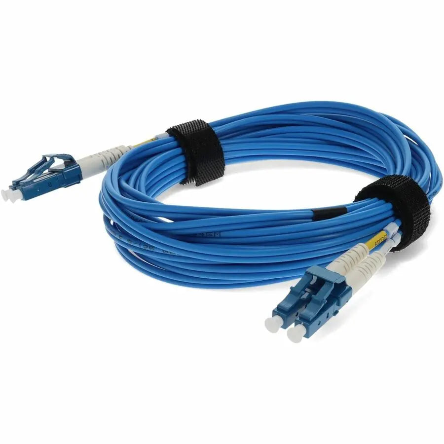 AddOn Fiber Optic Duplex Patch Network Cable, LC Male to LC Male, 10 Meters, Blue OS2 TAA Compliant
