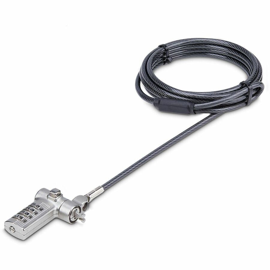 StarTech.com Universal Laptop Security Lock 6.6ft Keyless Combination Cable for Noble Wedge, Nano, and K-Slot Devices
