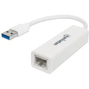 IC INTRACOM Manhattan USB 3.0 Gigabit Ethernet Network Adapter – High-Speed Wired Connection for Desktops and Laptops