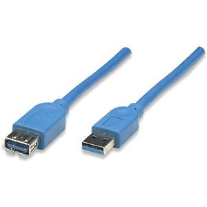 Manhattan IC INTRACOM SuperSpeed USB Extension Cable - 6.6 ft USB 3.2 Gen 1 (USB 3.0) Type A Female to Male Blue
