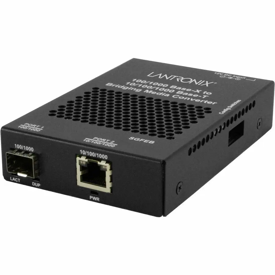 Lantronix SGFEB1040-130 Transceiver/Media Converter – 10/100/1000Base-T to 1000Base-SX/LX Fiber Conversion