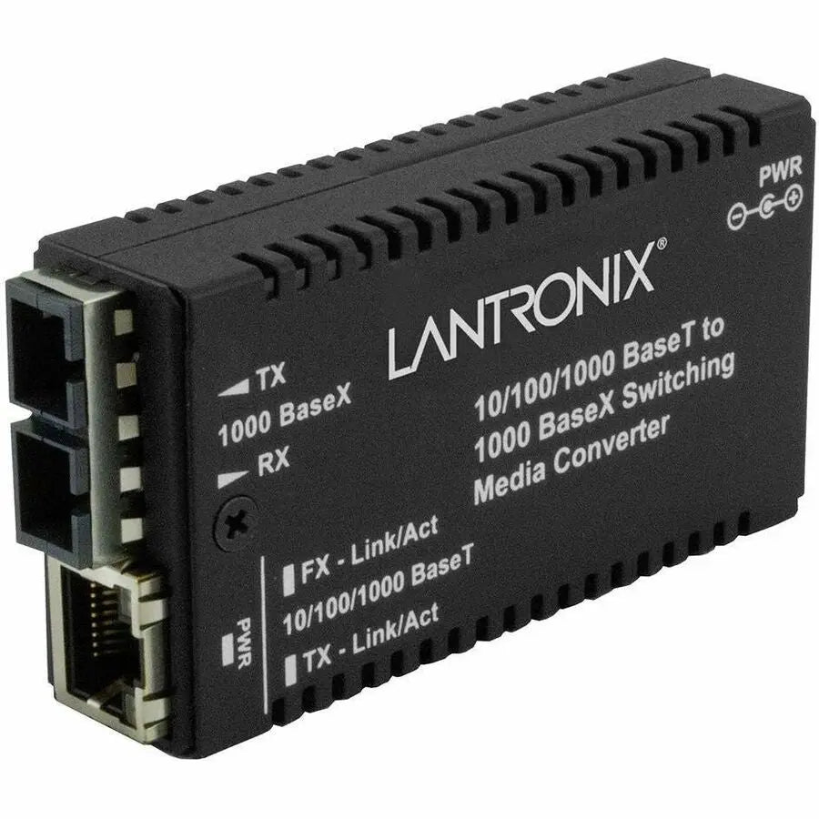 Lantronix M/GE-PSW-LX-01 Mini Gigabit Ethernet Media Converter - 10/100/1000Base-T to 1000Base-SX/LX for Seamless Copper to Fiber Conversion