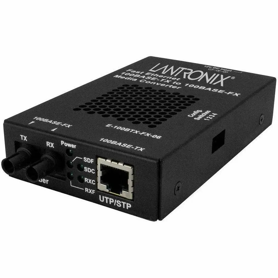 Lantronix E-100BTX-FX-06 Ethernet Media Converter for Fiber and Copper Networks