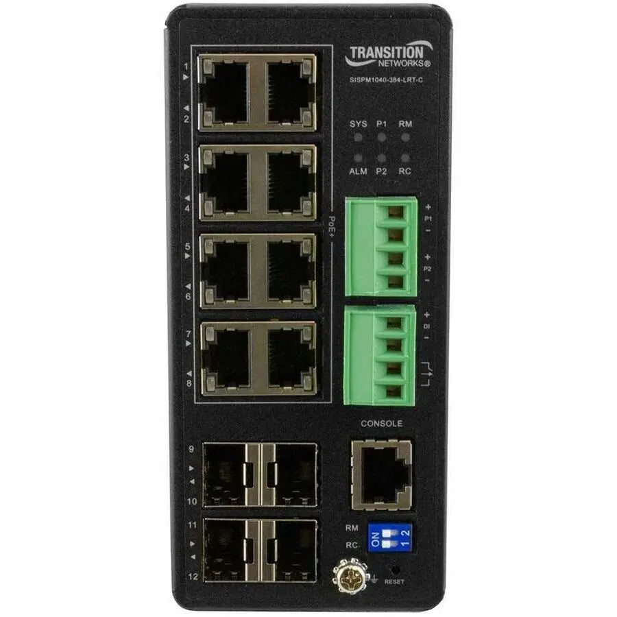 Lantronix SISPM1040-384-LRT-C Managed Hardened Gigabit Ethernet PoE+ Switch