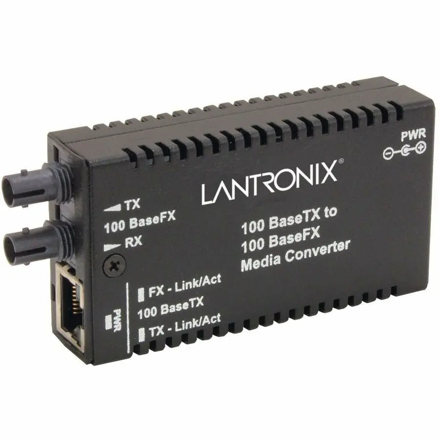 Lantronix M/E-TX-FX-01 Mini Fast Ethernet Media Converter - Fiber Optic to Copper Conversion