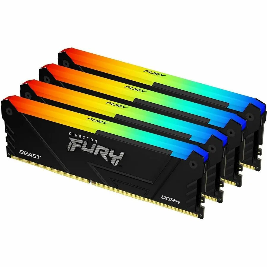 Kingston FURY Beast 64GB DDR4-3200 CL16 DIMM Memory Kit - Reliable High-Speed RAM for Gaming and Heavy Software