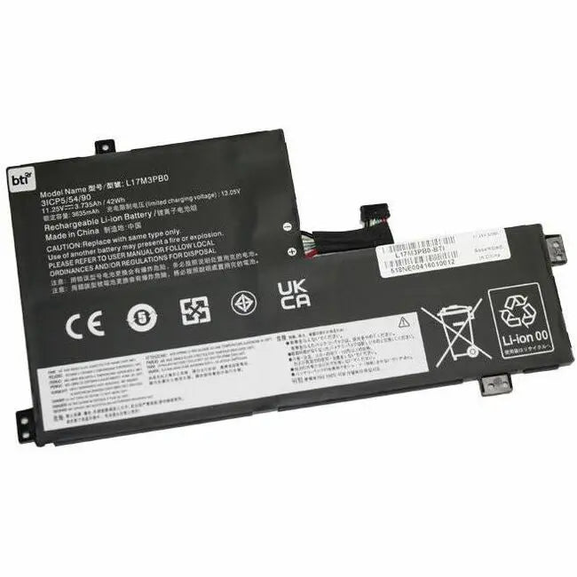 BTI L17M3PB0 Battery for Lenovo Notebooks – 42Wh, 11.25V, 3-Cell Rechargeable Power Pack