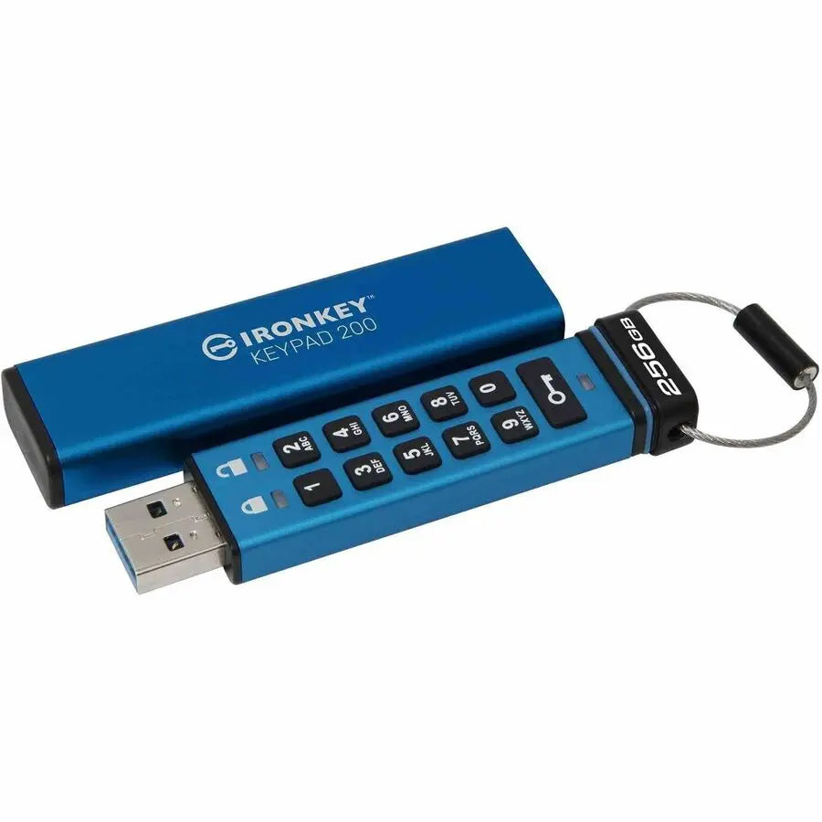 Kingston IronKey Keypad 200 Series 256GB USB 3.2 Flash Drive with FIPS 140-3 Level 3 Security