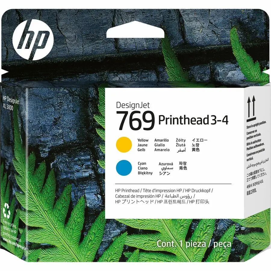 HP Inc. 769 Printhead for DesignJet Printers - Yellow Inkjet Cartridge with Easy One-Handed Replacement