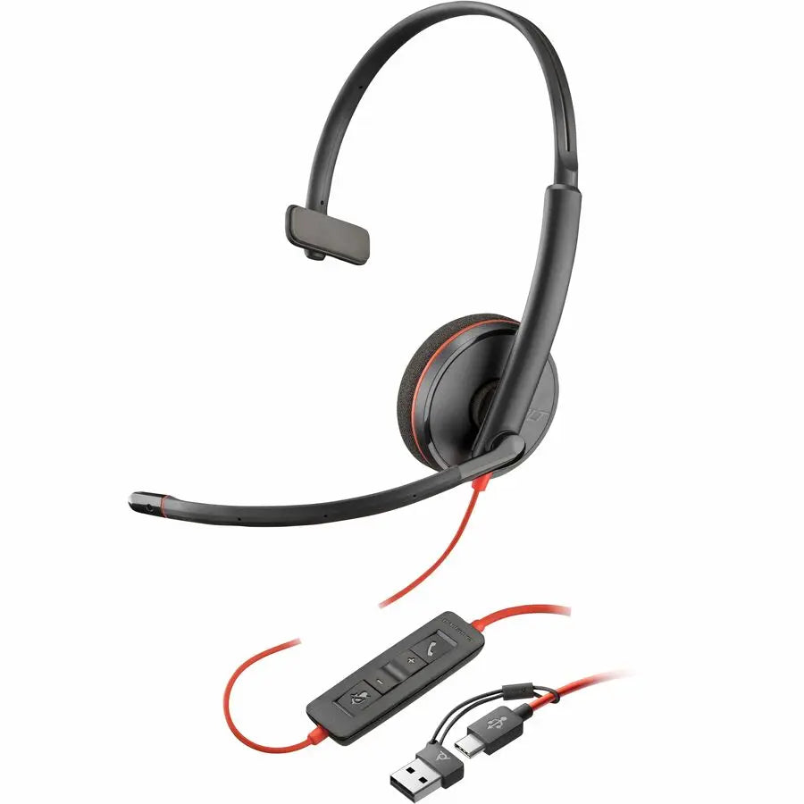 Poly Blackwire C3210 Headset - Professional Wired Bluetooth Noise-Canceling Headset for Mac and PC