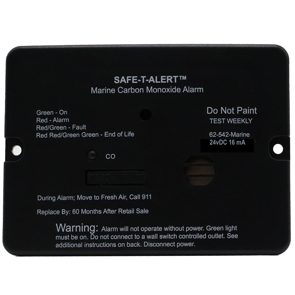 Safe-T-Alert 62 Series Marine Carbon Monoxide Alarm - 24V Flush Mount Black