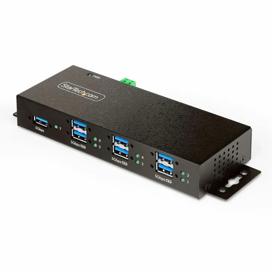 StarTech.com 7-Port Managed Industrial USB 3.2 Gen 1 Hub - Rugged and Versatile with Power & Mounting Options