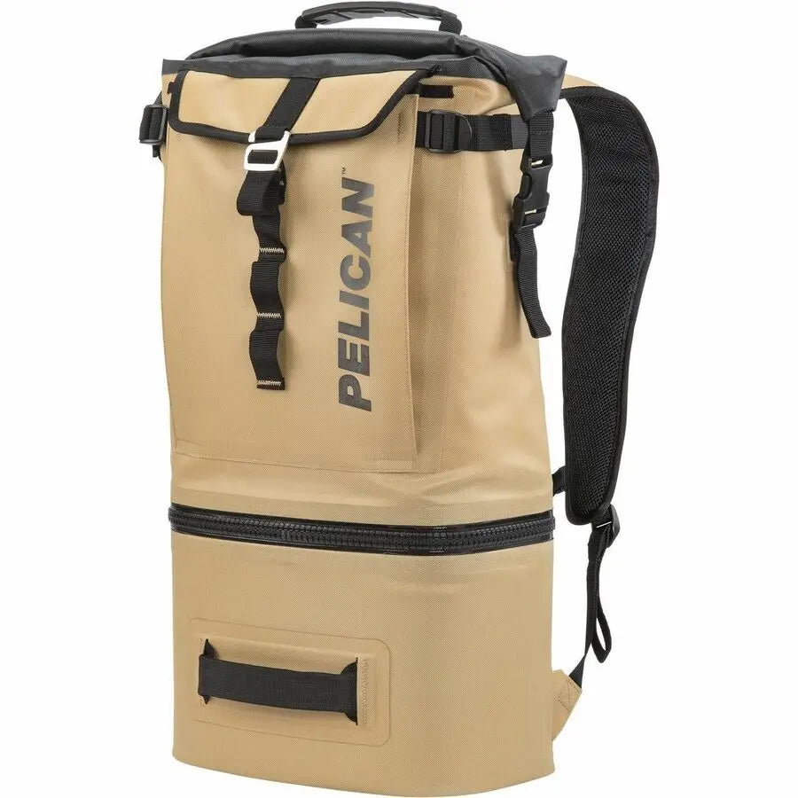 Pelican Dayventure Backpack Cooler Coyote - Insulated Portable Cooler with Dry Storage and Puncture-Resistant Shell