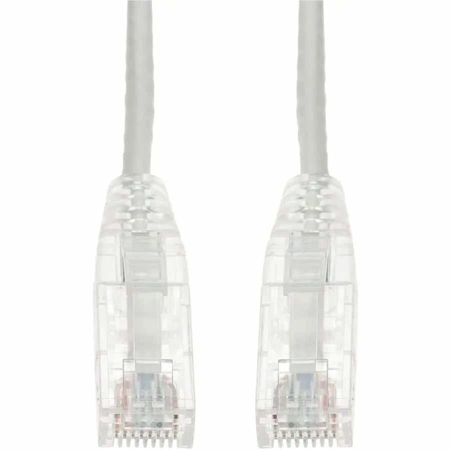 AddOn 15ft White CAT 6A Slim PVC Ethernet Cable with Snagless Clear-Claw RJ-45 Connectors
