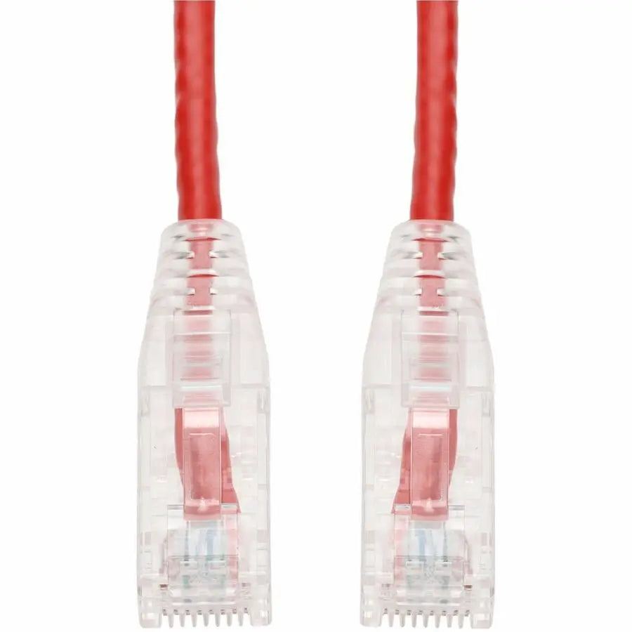 AddOn 20ft Red CAT 6A Slim PVC Ethernet Cable with Snagless Clear-Claw RJ-45 Male-to-Male Connectors