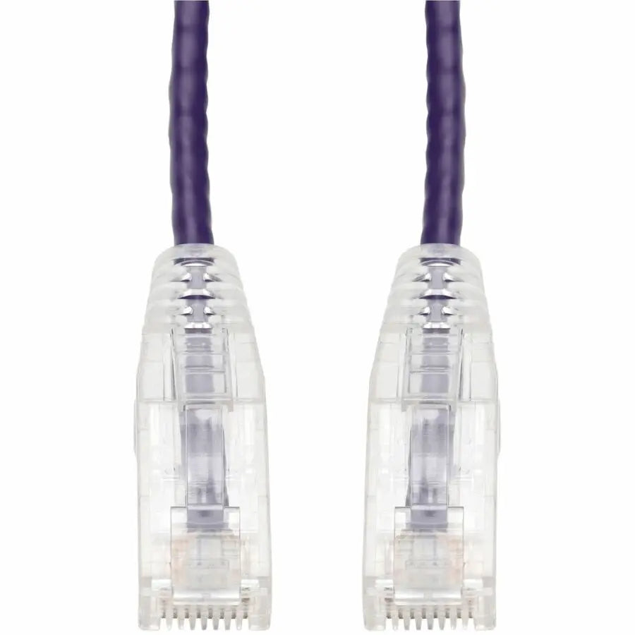 AddOn 7ft Purple CAT 6A Slim PVC Ethernet Cable with Snagless Clear-Claw RJ-45 Connectors