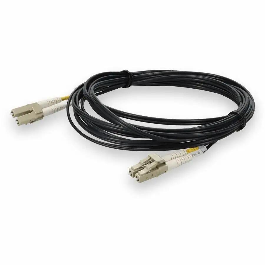AddOn 3m LC (Male) to LC (Male) Black OM4 Duplex Fiber Patch Cable – Plenum-Rated OFNP Network Connectivity by ADDON