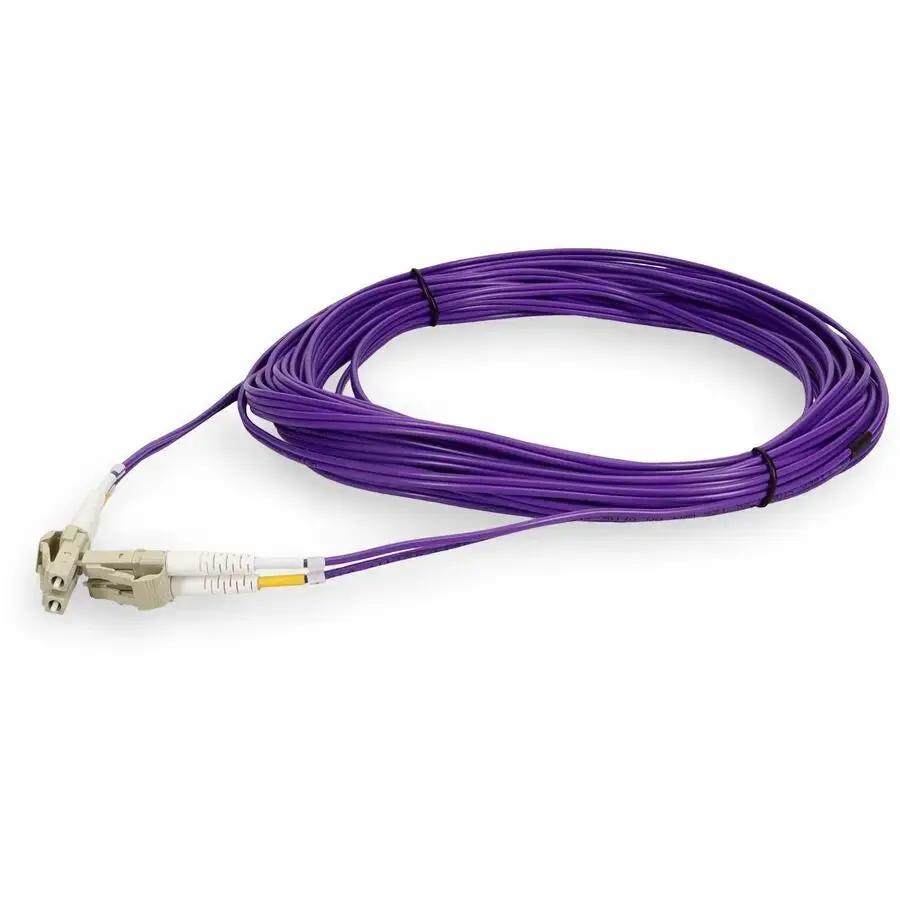 AddOn 6m LC to LC Purple OM4 Duplex Fiber Patch Cable - Riser Rated OFNR Indoor Network Cable by ADDON