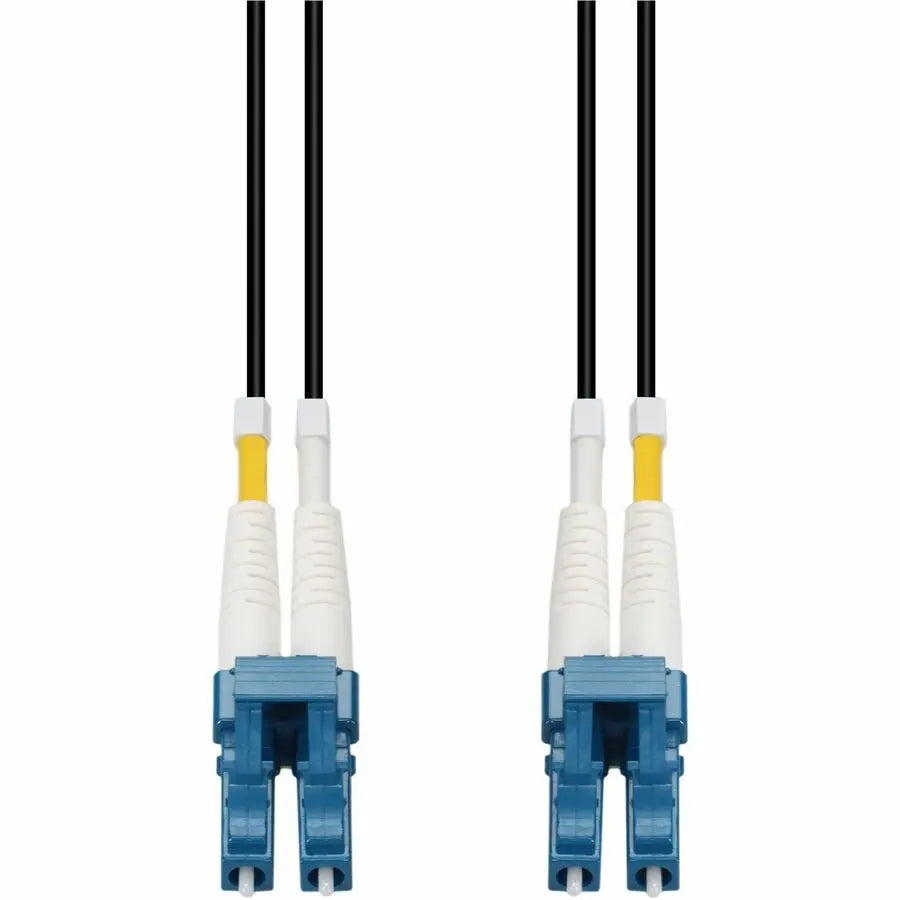 AddOn 60m LC to LC Black OS2 Duplex Outdoor Fiber Patch Cable – Riser-Rated, Dual-Mode SMF, Fire-Resistant, Weather-Resistant for Long-Distance Data Transmission