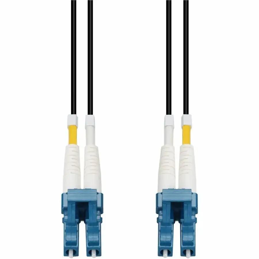 AddOn 60m LC to LC Black OS2 Duplex Outdoor Fiber Patch Cable – Riser-Rated, Dual-Mode SMF, Fire-Resistant, Weather-Resistant for Long-Distance Data Transmission by ADDON