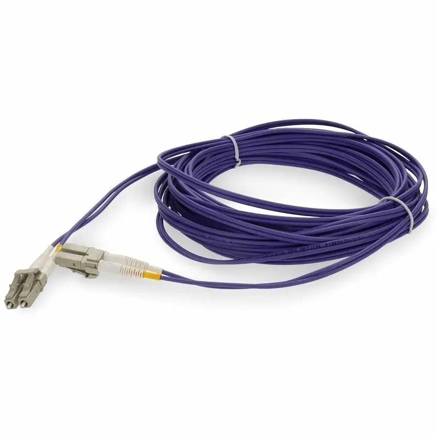 AddOn 6m LC to LC Purple OM4 Duplex Fiber Patch Cable – TAA Compliant, Plenum-Rated by ADDON