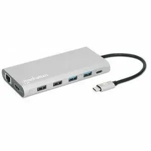 Manhattan IC INTRACOM USB-C PD 12-in-1 Triple HDMI Monitor Docking Station with MST
