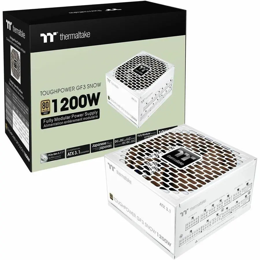 Thermaltake Toughpower GF3 Snow TPD-1200AH3FLG 1200W Power Supply – White, ATX 3.0 & PCIe Gen 5.0 Ready