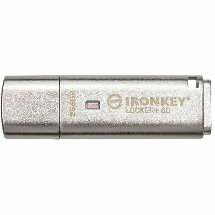 Kingston IronKey Locker+ 50 256GB USB 3.2 Type A Flash Drive with AES Encryption and Cloud Backup