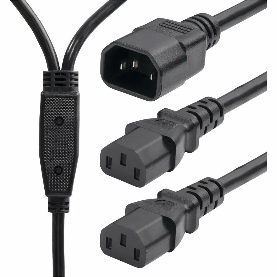 StarTech.com 6 ft Power Cord Splitter with IEC C14 to Dual C13 Connectors – Heavy-Duty IT-Grade Power Cable