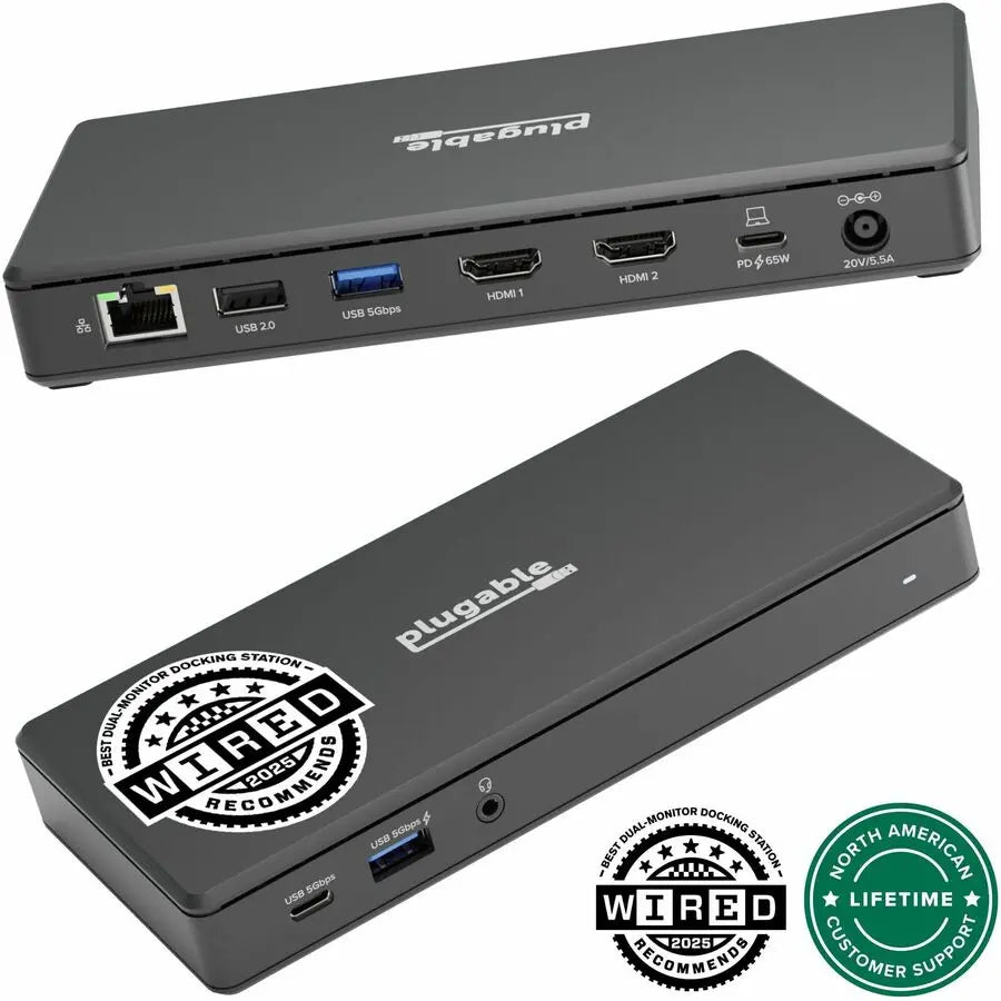 Plugable USB-C Docking Station with Dual 4K HDMI, 65W Power Delivery - Model UD-MSTH2