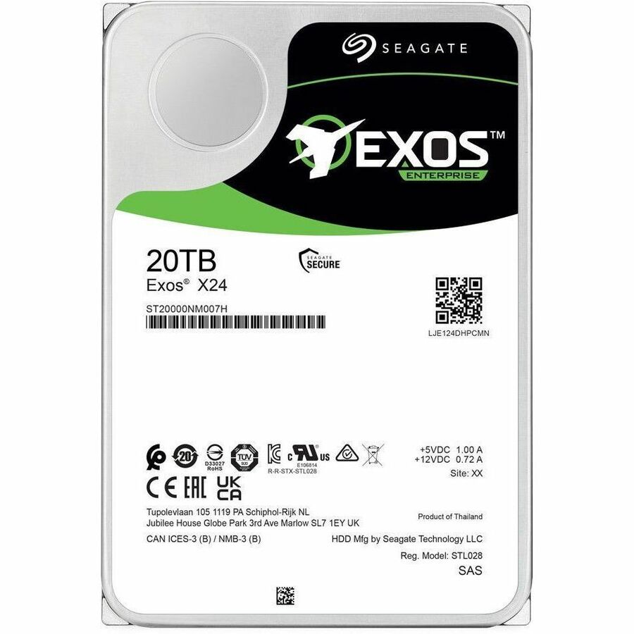 Seagate Exos X24 ST20000NM007H 20TB 3.5-Inch Internal SAS Hard Drive
