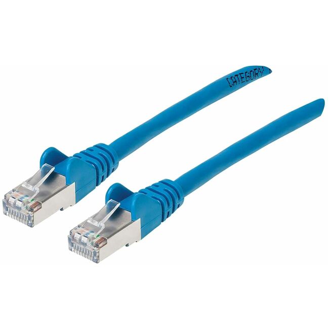 Manhattan IC INTRACOM Cat6a S/FTP Patch Cable, 3 ft. - Blue for Reliable 10G Networking