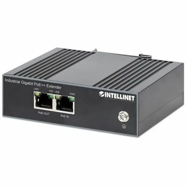 Intellinet Industrial Gigabit PoE++ Extender - DIN Rail Mountable, 200 M Range, 80 W Power Delivery