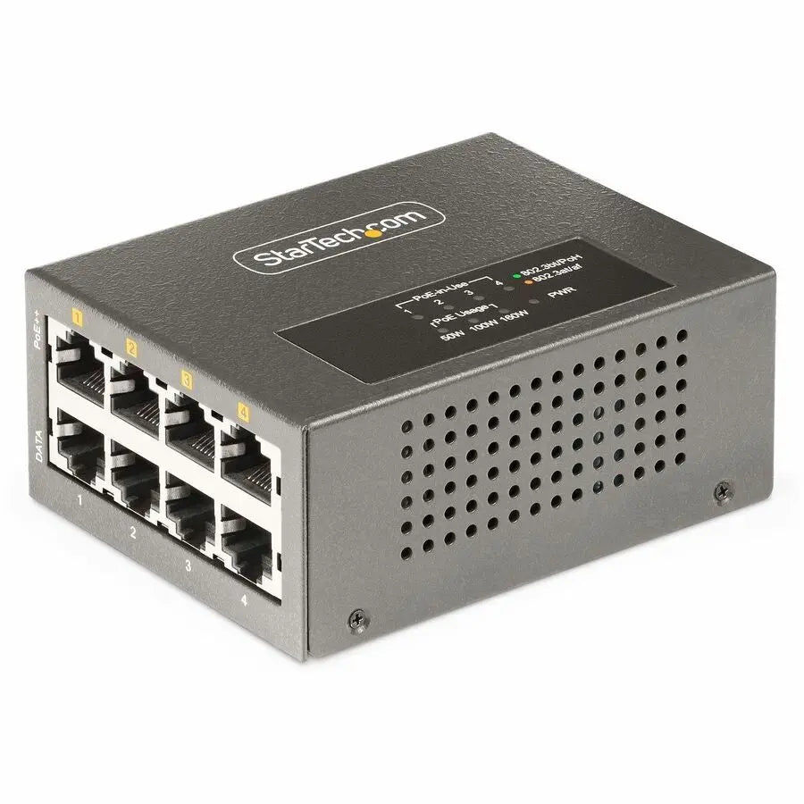 StarTech.com 4-Port Multi-Gigabit PoE++ Injector (AS445C-POE-INJECTOR) with 5Gbps Ethernet and TAA Compliance